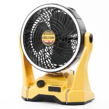 พัดลมไร้สาย 10 นิ้ว (พร้อมแบตเตอรี่) DELTON รุ่น AERO-10L TURBO FORCE 20V 12AH_0